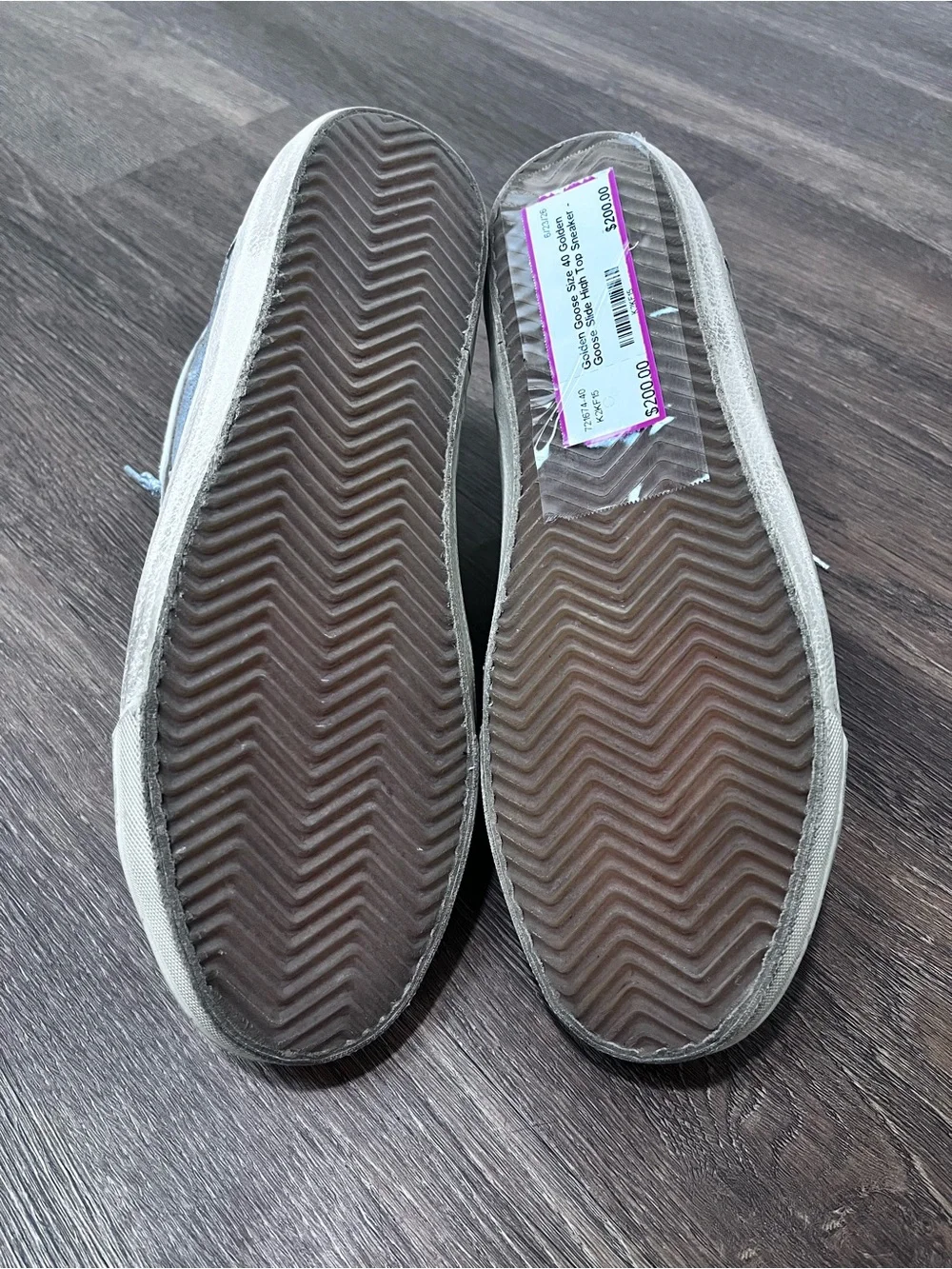 Golden Goose Silver Suede High-Top Slide Size 40